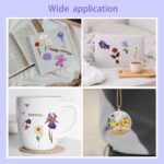 Abeillo Transparent floral scrapbook stickers – Daisy, Lavender, Lilac Series – 120-pack - Image 4