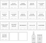 SynHHergyx Laundry container label set – 3*3 inches – White – 18-pack