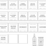 SynHHergyx Laundry container label set – 3*3 inches – White – 18-pack