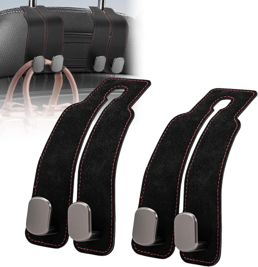 Debbery Car headrest bag hooks – Black – 2-pack