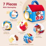 Plush farm animal activity set – Compact – Multicolor - Image 3