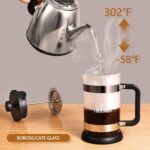 TBGENIUS Glass French-press cafetiere – Black – 0.6 litres - Image 4