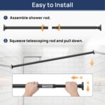 ENJOYBASICS No-drill telescopic shower rod – Black - Image 5