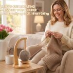 NECBAOA Rotating wooden yarn holder – Wood-coloured - Image 4