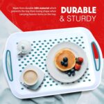 Non-slip handled serving trays – Blue/White – 2-pack - Image 6