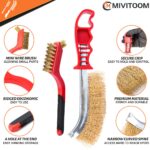 MIVITOOM Hand wire-brush set – Metallic – 4-pack - Image 4