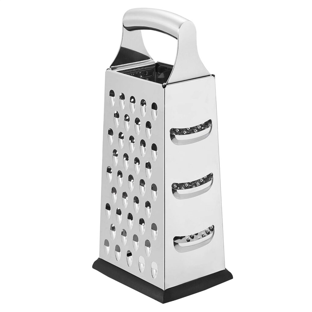 Amazon Basics Four-sided stainless box grater – Black