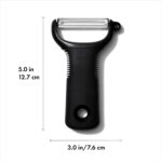 OXO Good Grips Y Peeler | Rubber non-slip handle cushions hands to reduce fatigue during repetitive prep tasks; features – Black - Image 8