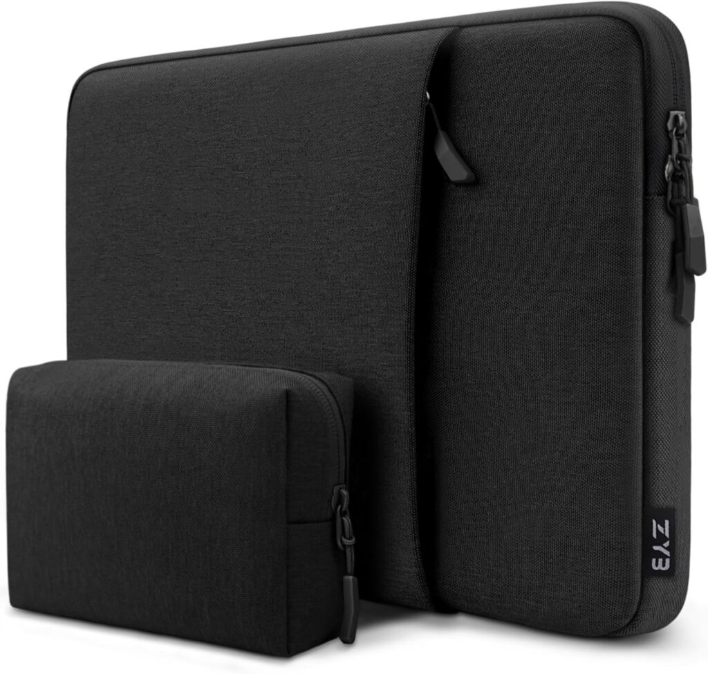 ZYB Waterproof Shockproof Laptop Sleeve 15.6 Inch Protective Case with Accessory Bag,Laptop Case 15.6 Inch for 15'' – Black