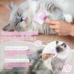 Vinabo Cat Dog Comb Brush, Cat Brush Grooming Comb – Pink - Image 5
