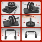 EnterSports Ab roller and push-up training kit – Black - Image 7