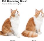 aumuca Cat Dog Brush with Release Button – White - Image 9