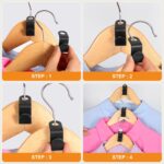 Cascading clothes-hanger connector hooks – One Size – Black – 60-pack - Image 4
