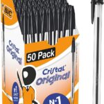 BIC Cristal Original Black Ballpoint Pens, 50-pack