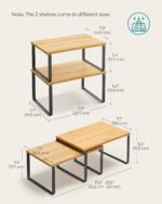 Stackable cupboard shelf risers – Black + Natural - Image 3