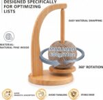 NECBAOA Rotating wooden yarn holder – Wood-coloured - Image 3