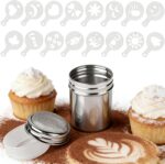 Powder shaker with stencil set – Silver – 16-pack - Image 4