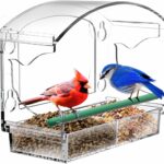 BPYOT Window Bird Feeders with 4 Strong Suction Cups and Detachable Seed Tray for Small Birds only – Clear – 6.8 kg