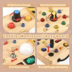 Wooden switch-and-light busy board – Brown - Image 3
