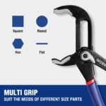 WORKPRO Adjustable water-pump pliers – Blue Red Black Silver – 2-pack - Image 5
