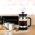 TBGENIUS Glass French-press cafetiere – Black – 0.6 litres - Image 5