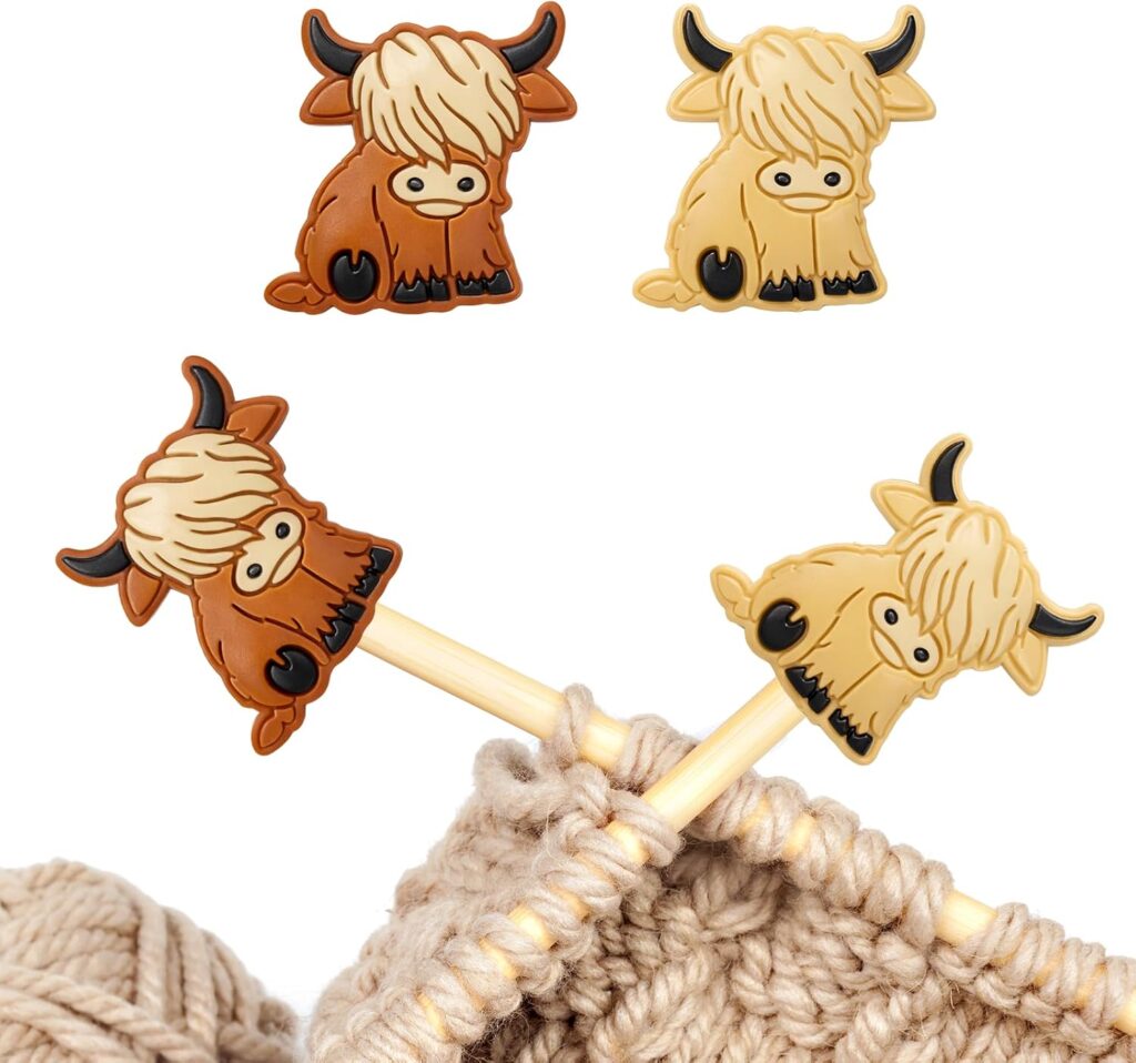 Apausvcm Knitting needle point protectors – Brown, Khaki – 4-pack