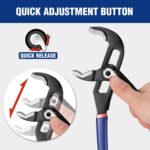 WORKPRO Adjustable water-pump pliers – Blue Red Black Silver – 2-pack - Image 2