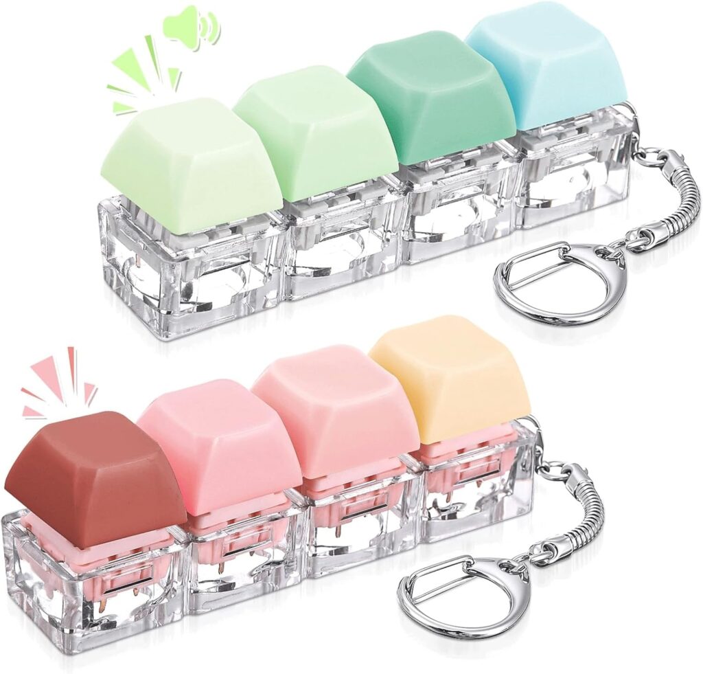 Clicky keyboard fidget keychain – Small – Warm B