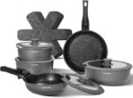 Alajivo Detachable-handle cookware set – 17 Pieces – Grey - Image 8