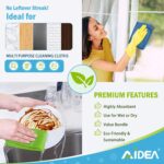 AIDEA Microfibre Cleaning Cloth Lint Free Washable Pack of 8 30x30cm – Retro-tri Color - Image 5
