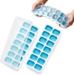 KEPLIN silicone ice-cube trays with lids, 2 pack, blue and white – Blue/White
