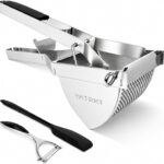 Yateki Stainless-steel potato ricer – Silver, Black – 3-pack