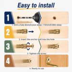 Sinbana Cabinet screw-hole repair expansion anchors – Yellow – 30-pack - Image 5