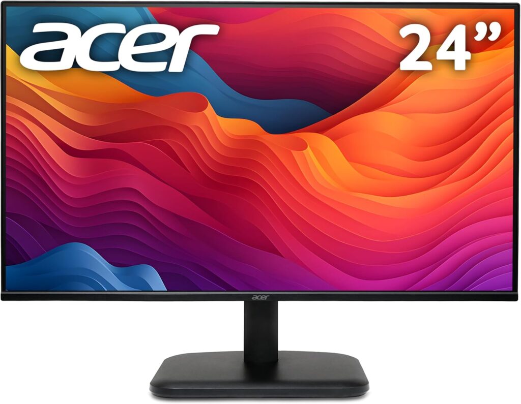 acer EK241YG 24 inch Full HD (1920 x 1080) Monitor - 120Hz, 1ms, IPS Panel, Adaptive Sync, 99% sRGB, HDMI, VGA