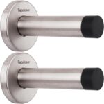 READAEER Wall-mounted rubber-buffer door stop – Silver