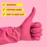 Elbow Grease pink rubber cleaning gloves medium 1 pack - Image 2