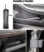 Mulor Sunshade for Car Windshield Foldable Sunshade Umbrella Car Front Window 360°Rotatable and Bendable Support Bar – Silver Black - Image 5