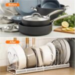 MENGCOOL Expandable pan and lid rack – White - Image 3