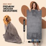SOGGYDOGGY Large microfibre dog-drying towel – Grey Dog Drying Towel – XL – Grey - Image 2