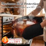 Navani Double Oven Gloves 250°C Heat Resistant with Non-Slip Silicone Grip – Black - Image 3