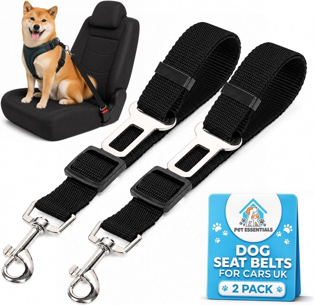 SOL Adjustable dog car tethers – 70 Centimeters – Black