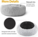 Enjamoy Round plush pet bed – 50 x 50 x 20 cm (L x W x H) – Grey - Image 3
