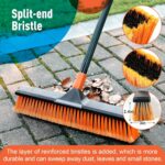 CLEANHOME Wide stiff-bristle yard broom – Orange - Image 2