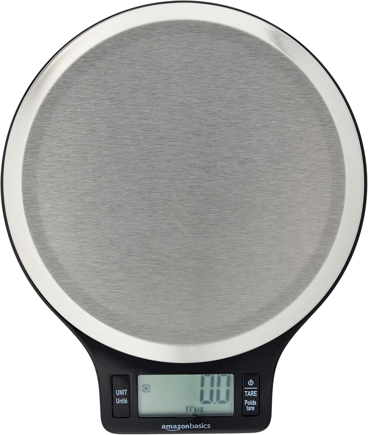 Amazon Basics Digital kitchen scales with LCD display (with batteries), Black and Stainless Steel, BPA free, Weighs up to 11 pounds Amazon Basics Digital kitchen scales with LCD display (with batteries), Black and Stainless Steel, BPA free, Weighs up to 11 pounds - Image 1