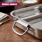 Deep stainless-steel handled roasting tins – Silver - Image 4