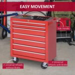 Wheeled metal drawer tool chest – 7 Drawers – Red - Image 6