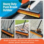 CLEANHOME Wide stiff-bristle yard broom – Orange - Image 4