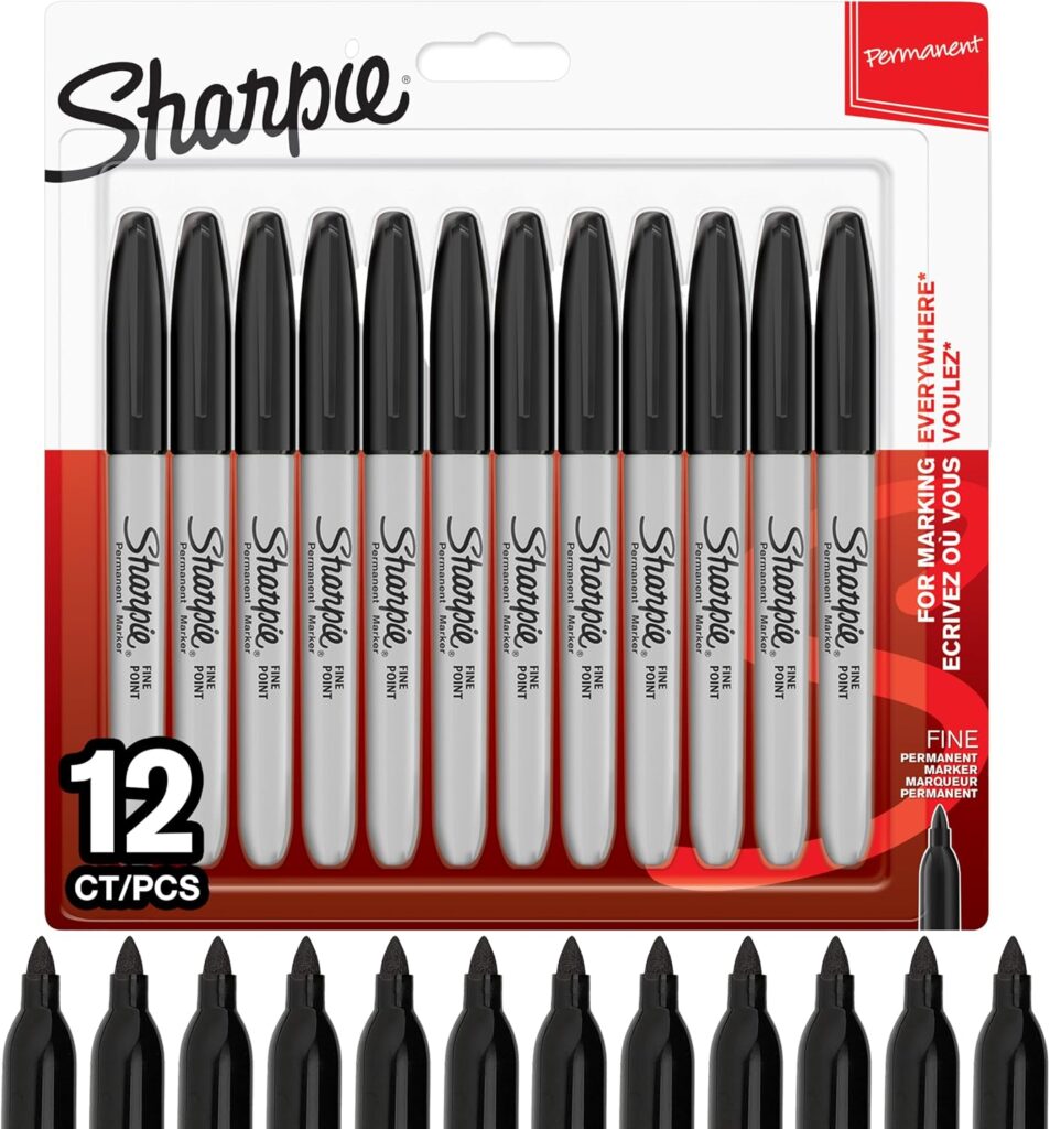Sharpie fine-point black permanent markers, 12 pack