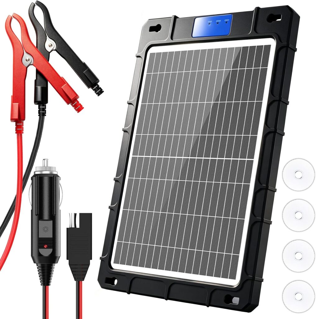 AeternaSol Solar vehicle-battery maintainer – 12W Black
