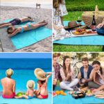 COVACURE Large packable beach picnic mat – 210 X 200CM – Blue - Image 5